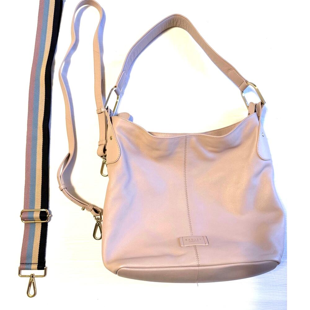 Radley London Pink Leather Hobo Bag - Includes 2 Extra Straps